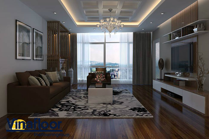 Phối hợp sàn nhựa giả gỗ và gỗ tự nhiên cho ngôi nhà thêm sang trọng